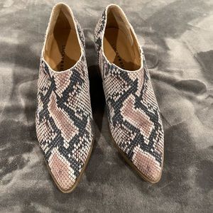 Lucky brand snakeskin booties